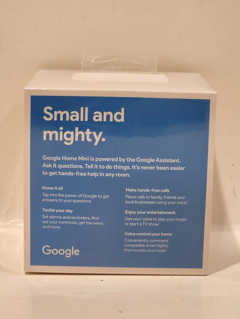Google Home Mini Chalk Smart Speaker Wi-Fi Voice Control Google Assistant-Sealed